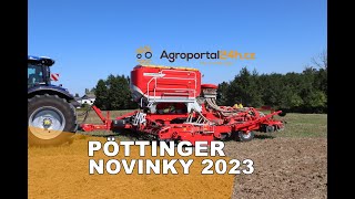 Agritechnica Pöttinger novinky 2023  inovované secí stroje pluhy brány a kypřiče [upl. by Yerdna]