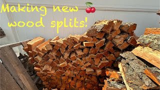 Putting up new🍒smoking wood firewood freefirewood cherry smokingmeat eastonmade axis  038 [upl. by Nylanaj]