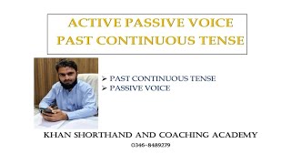 Active Passive Voice  Past Continuous Tense  Conversion to Passive  Formula  Structure [upl. by Fulmis]