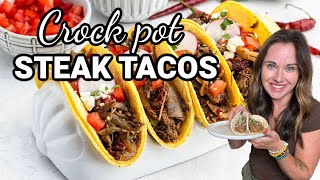 Easy Crock Pot Steak Tacos [upl. by Llebanna44]