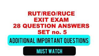 COC Revalidation for all Engineers  RUT  REO  RUCE  Exit exam questions amp answers  SET no 5 [upl. by Eneleuqcaj]