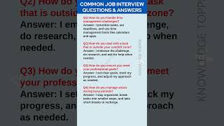 4 Most Common Job Interview Questions and Answers [upl. by Zsolway]