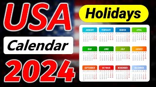 US Holiday Calendar 2024  Holidays and Observances in United States 2024 [upl. by Franz]