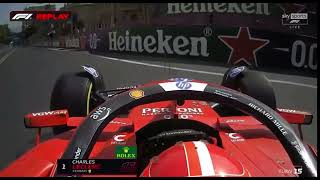 Charles Leclerc Onboard Crash AzerbaijanGP 🇦🇿 FP1 2024 [upl. by O'Meara]