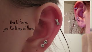 How I Pierced my Cartilage at Home Safely  Alyssa Nicole [upl. by Dlaner553]