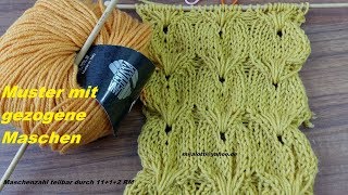 221Muster mit gezugene Maschen mit langen MaschenStricktipps [upl. by Yuhas]