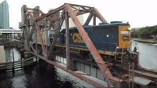 CSX Train Crosses Historic Drawbridge Then Raises After [upl. by Hulbard]