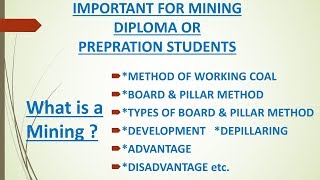 METHOD OF WORKING COAL BOARD amp PILLAR MINING METHOD [upl. by Airtina]