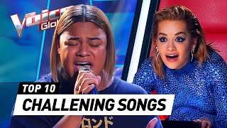 HARDEST SONGS to sing in The Blind Auditions on The Voice [upl. by Notyarb769]