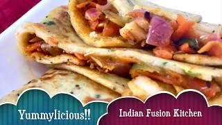 Vegetable filled Spicy Crepes  Savory Crepes  Indo Chinese  French Indian Fusion Style Dhaba [upl. by Ozne290]