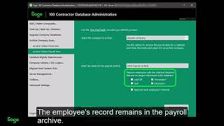 Sage 100 Contractor  Archive Oldest Payroll Year US and Canada [upl. by Hannazus]