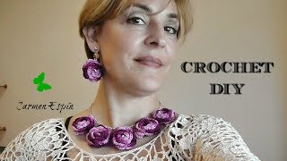 Tutorial Pendientes y gargantilla de crochet [upl. by Aenad]