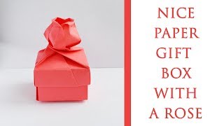 Paper GIFT BOX with a ROSE  Modular Origami  Tutorial DIY [upl. by Zollie]