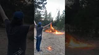 Flaming Golf Ball Shot Lights Huge Campfire golf fail [upl. by Nitnilc]