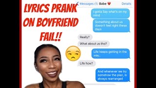 SONG LYRICS PRANK ON BOYFRIEND quotI gotta Go My own wayquot [upl. by Amlez]