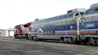 San Luis and Rio Grande Winter Express leaving Alamosa CO w 2 SD90MACs March 2010 [upl. by Aksel]