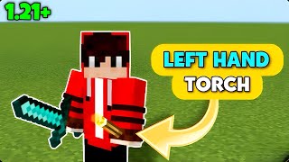 Left Hand Torch In Minecraft Pe 121 100 WORKING  Dynamic light Mod Mcpe [upl. by Luther]