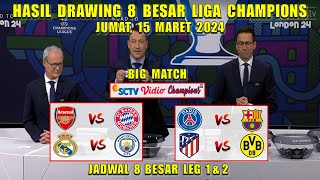 Hasil Drawing 8 Besar Liga Champions 2024  REAL MADRID vs MAN CITY  ARSENAL vs MUNCHEN [upl. by Sigsmond]