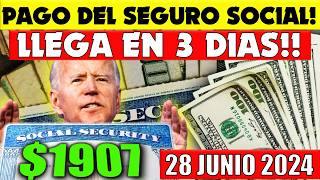 LLEGA EN TRES DIAS PAGO DEL SEGURO SOCIAL SSA SSI SSDI DE HASTA 1907 [upl. by Edla]