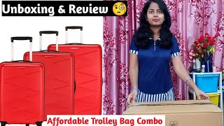 American Tourister Kamiliant ⚠️ 3 PC Set Trolley Bag Red Review amp Unboxing 🎁 [upl. by Andria133]