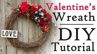 DIY Valentine Wreath Bow Tutorial [upl. by Kamerman905]