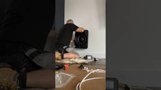 Triad on wall subwoofer install control4 electrician smarthome speaker audio [upl. by Annayek]