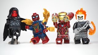 Avengers Infinity War Iron Man Weapon Iron Spider man Red Skull Unofficial Lego Minifigures [upl. by Elatnahs]