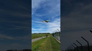 Road from Oberglatt to Buelach cars and airplane landing at Zurich airport ZRH [upl. by Akemak]