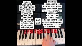 Can Can piano tutorial letters and numbers [upl. by Katlin459]