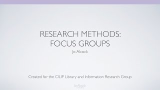 Research Methods Focus Groups [upl. by Atiniuq422]