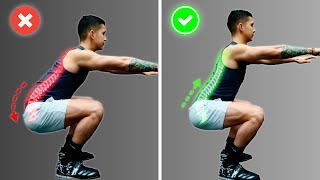 How To Squat Properly 3 Mistakes Harming Your Lower Back FIX THESE [upl. by Lanam537]