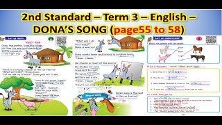 2nd STANDARD  TERM 3  ENGLISH  DONAS SONG pages from 55 to 58  with explanation and answers [upl. by Marylinda671]