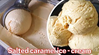 Salted caramel ice cream  ice cream with Amul fresh cream  caramel sauce ice cream recipe [upl. by Jabon]