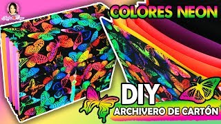 Archivero de Cartón tamaño Carta con muchos COLORES por DIY con Marlene Campos [upl. by Moorefield]