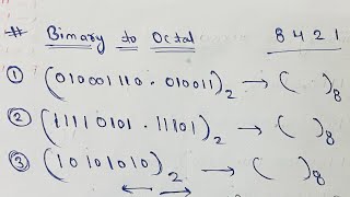 Binary to Octal Conversion  Number System 2023  Best Method to solve binary to octal conversion [upl. by Stoneman]