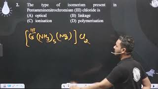 The type of isomerism present in Pentamminenitrochromium III chloride is [upl. by Winshell]