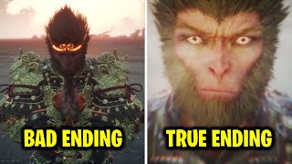 Bad Ending vs True Ending  Black Myth Wukong All Endings [upl. by Anilosi672]