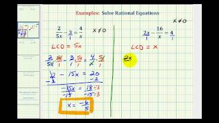 Ex 2 Solving Rational Equations [upl. by Eilrahs203]