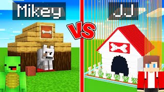 Mikey vs JJ SAFEST DOG HOUSE Build Challenge in Minecraft Maizen [upl. by Sukramal]