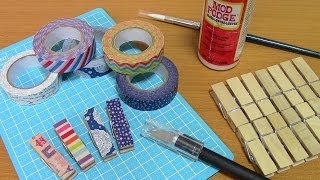 TUTORIAL Washi Tape Clothespins [upl. by Eerej]