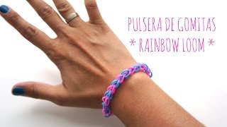 Pulsera de gomitas básica  Rainbow Loom [upl. by Bessie]