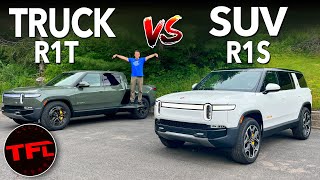 Move Over Rivian R1T  Here’s How the Rivian R1S SUV Compares To The Pickup [upl. by Narmis]