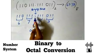 Number System  Binary to Octal Conversion [upl. by Silevi]