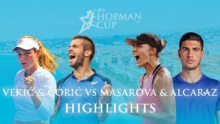 Donna Vekić amp Borna Ćorić vs Rebeka Masarova amp Carlos Alcaraz Croatia vs Spain Hopman Cup [upl. by Gay31]