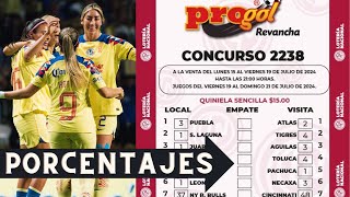 Pronosticos Progol 2238 con Porcentajes [upl. by Ariem865]