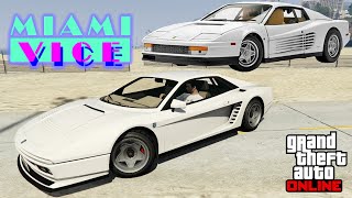 GTA 5  TV Show Build  MIAMI VICE Ferrari Testarossa  Grotti Cheetah Classic Customization [upl. by Nivri]