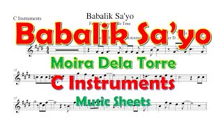 Moira Dela Torre  BABALIK SAYO Music Sheet Play Along for C Instruments  Partidura  PIANO  SLOW [upl. by Py541]