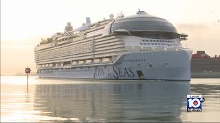 Icon of the Seas – world’s largest cruise ship – arrives in Miami [upl. by Pinzler]