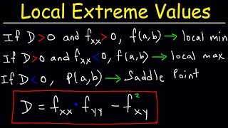 Local Extrema Critical Points amp Saddle Points of Multivariable Functions  Calculus 3 [upl. by Neras]