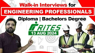 🚀 Walkin Interviews for Engineering Professionals at RITES 2024 🌟 [upl. by Goldner844]